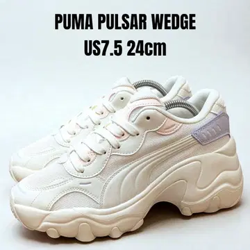 거의 미사용 PUMA 푸마 팔서 웨지 24cm 통굽 스니커즈 화이트