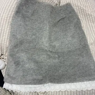 SINOON 그레이 레이스 타이틀 스커트