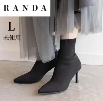 RANDA 블랙 스틸레토 힐 부츠 L