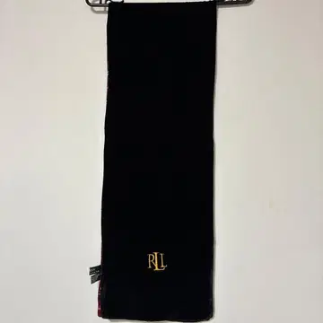 RLL 블랙 벨벳 실크 리버서블 머플러