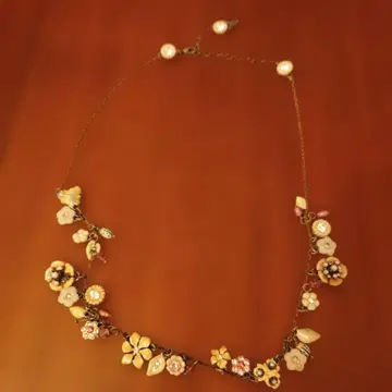 꽃 모티브 목걸이 빈티지풍