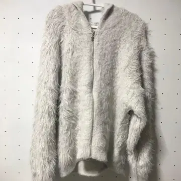 카르나물 플리스 보아 자켓 그레이 후드 부착