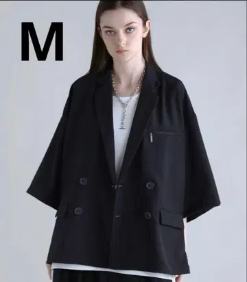 SOCCE 더블 테일러드 자켓 하프 슬리브 블랙 [완판템]