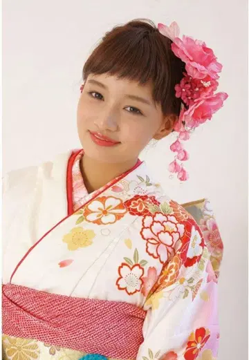 최종 가격 인하 머리 장식 2개 세트 플라워 핑크 마젠타 라메 펄 비즈