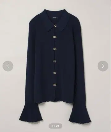 JEANASIS 14G 메탈 후크 폴로 가디건