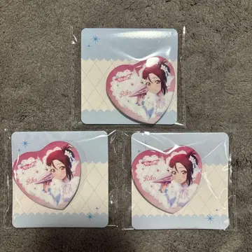 러브 라이브! 선샤인!! 하트형 캔뱃지 사쿠라우치 리코 3개