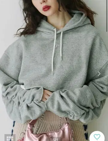 jouetie 레이어드 숏 후디 (그레이)