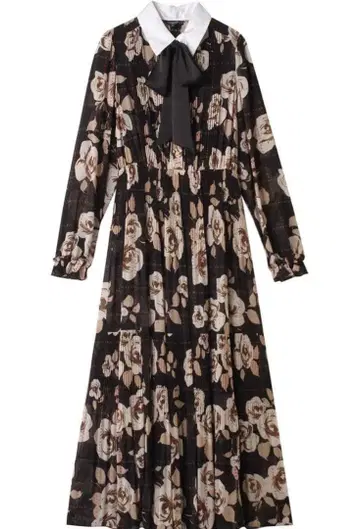 CORCOVADO 코르코바도 화이트 카라 쉬폰 보타이 드레스