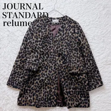 JOURNAL STANDARD 레오파드 무늬 노카라 자켓 코트