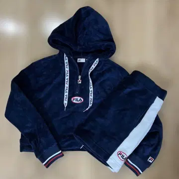 휠라 플리스 셋업 헤이세이 y2k 하프 지퍼 미니 스커트