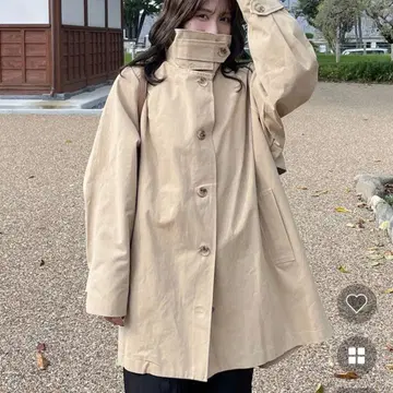 nugu 케이프 하프 트렌치코트 베이지