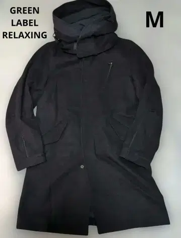 그린 레이블 릴랙싱 볼륨 후드 모즈 코트 남성용 M
