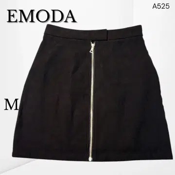 [ 에모다 ] 프론트 지퍼 스웨이드 느낌 미니 스커트 모드 블랙