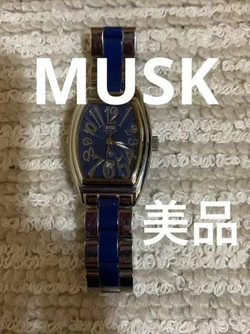 MUSK 파란색 토노형 쿼츠 손목시계. 새상품급.