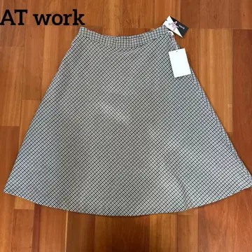 ATwork 체크 스커트