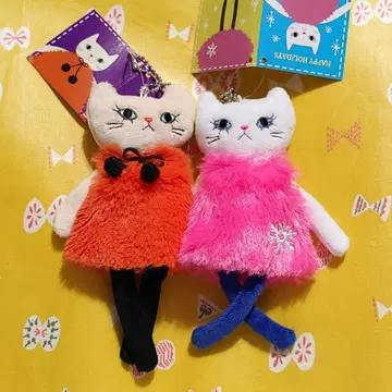 KALDI 크리스마스 할로윈 말랑 모코 고양이 2체 세트