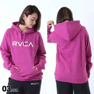 RVCA 후드 부착 후드티 XS 핑크