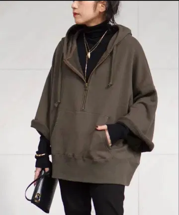 AP STUDIO 울 믹스 하프 지퍼 후디