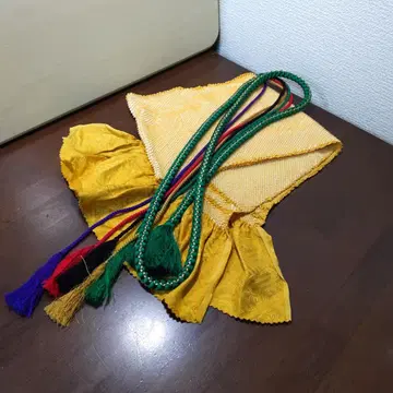 순수 실크 후리소데 허리띠 오비 장식 천 세트