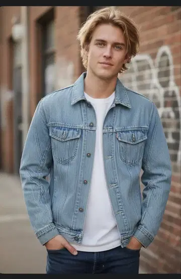 Unique 라이트 블루 데님 자켓 XL 80년대 구제 의류