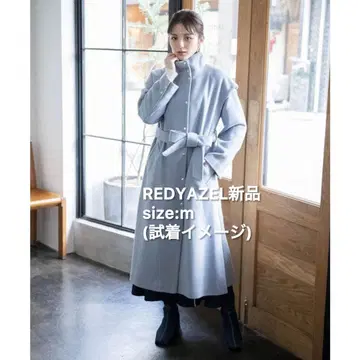 REDYAZEL 백 플리츠 3WAY 라이트 블루 롱 코트 (M) 완판템