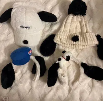 스누피 귀도리 모자와 액세서리 세트