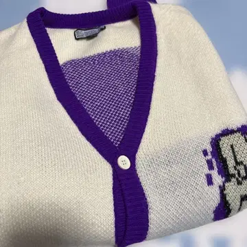 GALFY 가디건 중형 화이트/퍼플