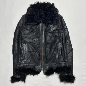 Phenomenon PBD leather patch fur jacket