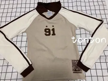 BadBlood 91 V넥 긴팔 T셔츠 베이지/브라운