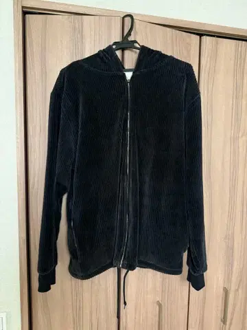 론 헤르만 Ron Herman 코듀로이 지퍼 후드티 블랙 M 사이즈