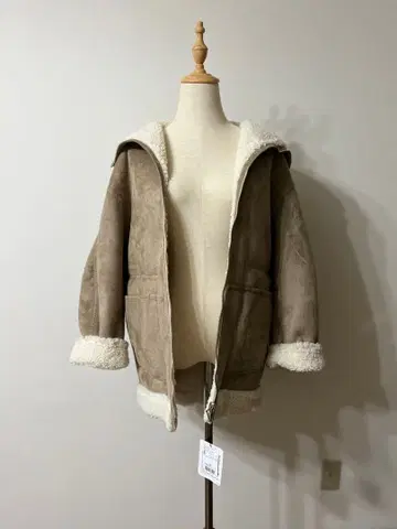 에스트네이션 보아 자켓 베이지 아이보리 리버서블