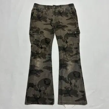 Roen skull camouflage flare pants