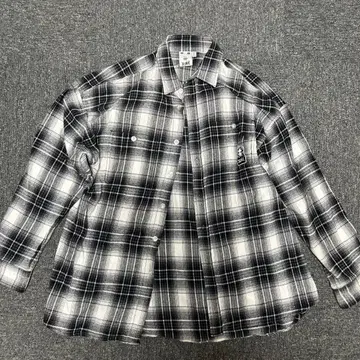 xgirl 체크 무늬 긴팔 셔츠 블랙 화이트