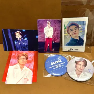 가왕 Juni 친필 사인 폴라로이드 트레이딩 카드 캔뱃지