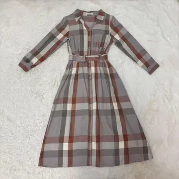 롱 원피스 V넥 그레이/핑크