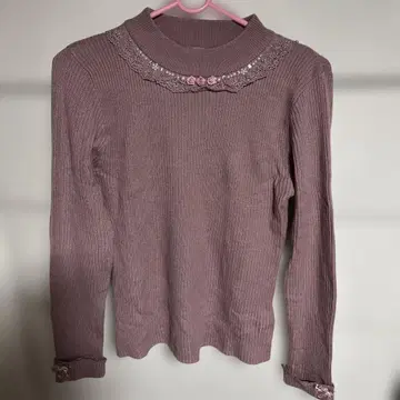 axes femme 더스티 핑크 걸리시 니트