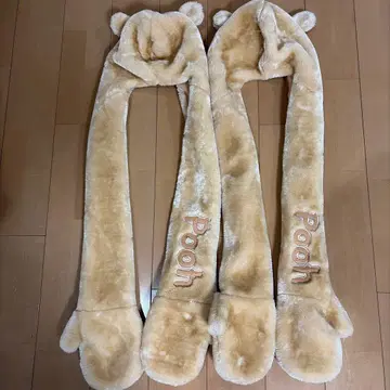 푸우 귀 달린 복슬복슬 스카프