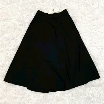 GU 롱 플레어 스커트 블랙 S 개더 고급