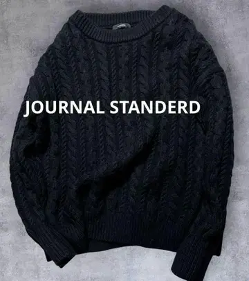 저널 스탠다드 고급 울 스테디셀러 남성용 라이크 케이블 풀오버 블랙