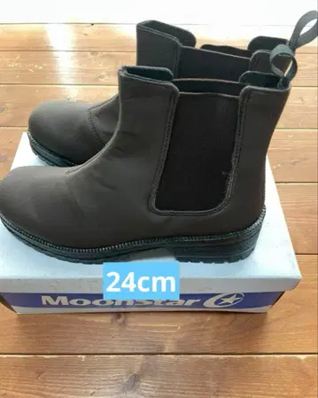 MoonStar 24cm 일본제 완전 방수 사이드 고어 부츠 브라운