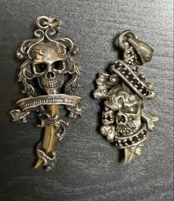 스컬 디자인 실버 펜던트