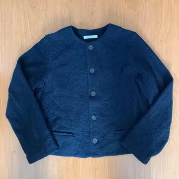 새상품급 GALERIE VIE 파인 부클레 크루넥 자켓