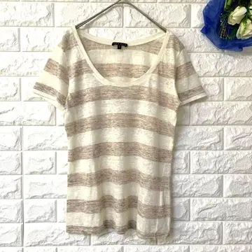 띠어리 티셔츠 보더 T셔츠 통기성 일본제 새상품급 S