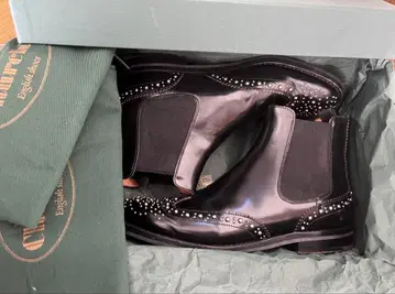 처치스 블랙 사이드 고어 부츠 처치 숏부츠