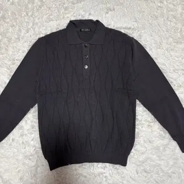 H L 여성용 스웨터 L 울 블랙 일본제 패턴 골프