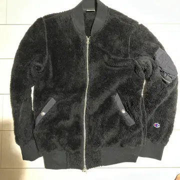 Champion 플리스 자켓 블랙 보아 ma1