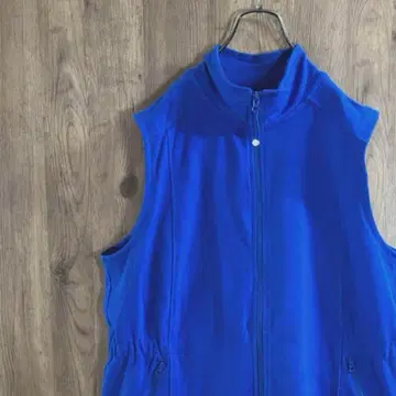 TALBOTS 베스트 풀 집업 무지 슬리브리스 구제 의류 파랑 XL V3