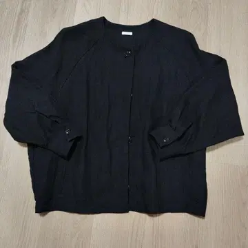 아치 블랙 노카라 자켓