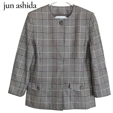 준 아시다 준 아시다 자켓 체크 무늬 그레이 9호 M 상당