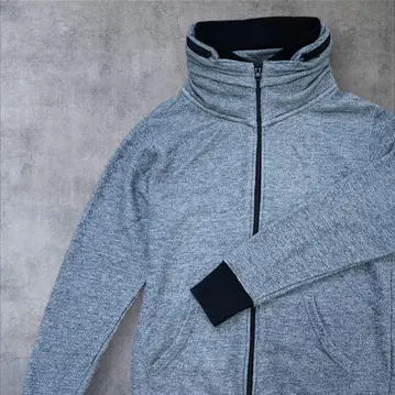 사이즈 M 소매 리브 후드 수납 후드티 그레이